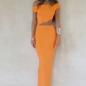 Palmas twist dress maxi, Molly King X Bayse in Orange size XS